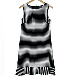 Lands’ End | Like new sleeveless stretch crewneck striped dress size 10